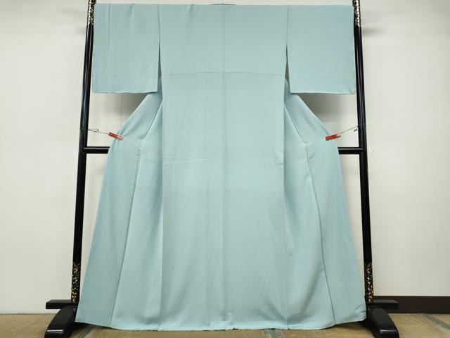 平和屋着物●上質な色無地　水色　正絹　逸品　未使用　CABI9652ut