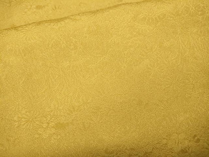 平和屋着物●上質な色無地　草花地紋　鬱金色　やまと誂製　正絹　逸品　CABI9653ut