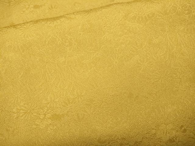 平和屋着物●上質な色無地　草花地紋　鬱金色　やまと誂製　正絹　逸品　CABI9653ut