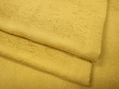 平和屋着物●上質な色無地　草花地紋　鬱金色　やまと誂製　正絹　逸品　CABI9653ut
