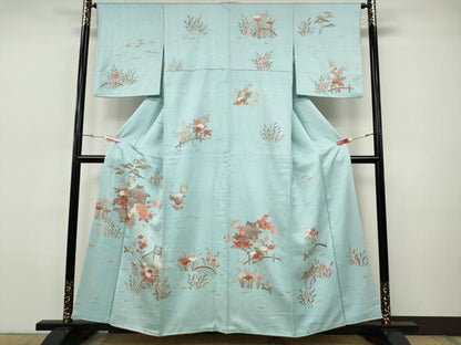 平和屋着物●訪問着　風景草花文　金彩　正絹　逸品　CABI9658ut