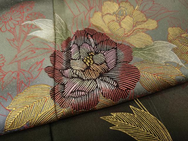 平和屋着物●訪問着　作家物　枝花文　暈し染め　金銀彩　正絹　逸品　CABI9659ut