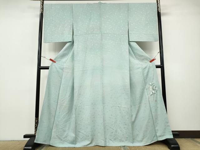 平和屋着物●上質な小紋　作家物　草花地紋　霞文　暈し染め　正絹　逸品　CABI9660ut