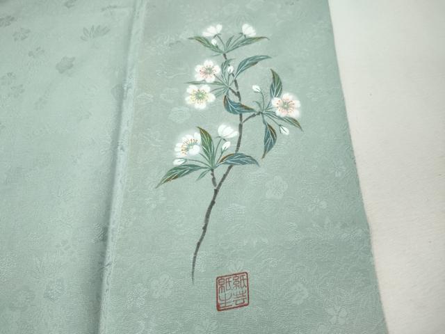 平和屋着物●上質な小紋　作家物　草花地紋　霞文　暈し染め　正絹　逸品　CABI9660ut