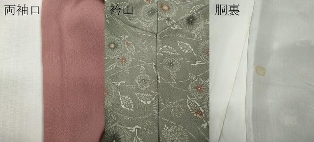 平和屋着物●上質な小紋　型染め　舞花文　鬼しぼ縮緬　正絹　逸品　CABI9662ut