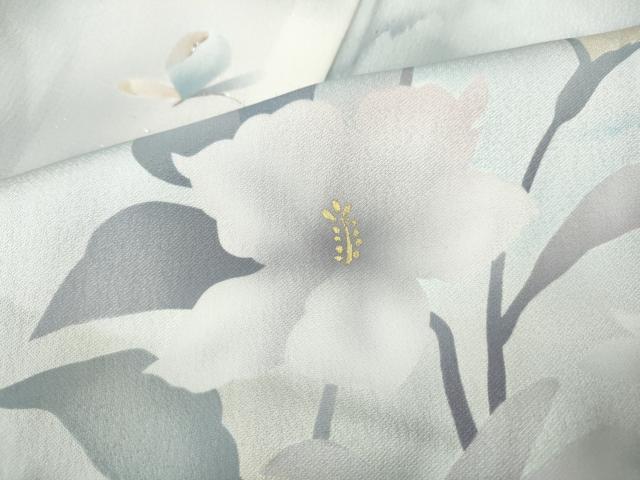 平和屋着物●染色作家　草野一騎　訪問着　花蝶文　暈し染め　金銀彩　正絹　逸品　CABI9663ut