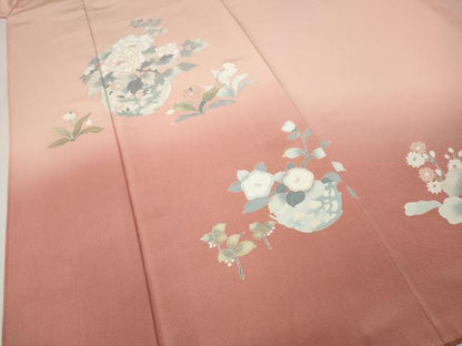 平和屋着物●訪問着　花籠文　暈し染め　正絹　逸品　CABI9666ut