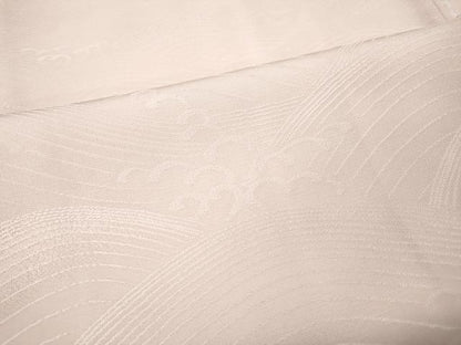 平和屋着物●上質な色無地　立波地紋　薄桜色　正絹　逸品　CABI9667ut