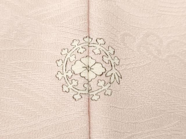 平和屋着物●上質な色無地　立波地紋　薄桜色　正絹　逸品　CABI9667ut