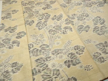 平和屋着物●上質な紬　草花文　正絹　逸品　CABI9668ut
