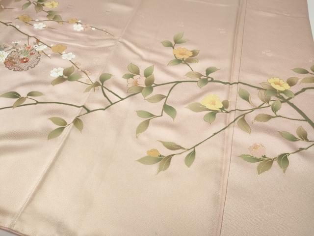 平和屋着物●中国三大刺繍　スワトウ刺繍　訪問着　雪輪枝花文　暈し染め　金彩　正絹　逸品　CABI9671ut