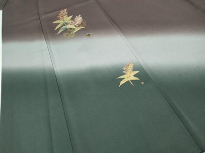 平和屋着物●訪問着　草花文　暈し染め　金彩　正絹　逸品　CABI9673ut