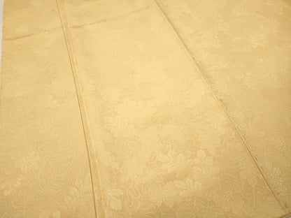 平和屋着物●上質な色無地　舞葉地紋　杏色　正絹　逸品　CABI9675ut