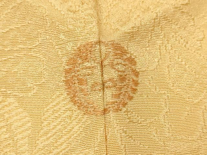 平和屋着物●上質な色無地　舞葉地紋　杏色　正絹　逸品　CABI9675ut