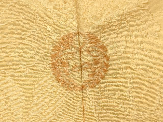 平和屋着物●上質な色無地　舞葉地紋　杏色　正絹　逸品　CABI9675ut