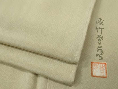 平和屋着物●本加賀友禅作家　成竹登茂男監修　色無地　浅黄色　ますいわ屋扱い　正絹　逸品　未使用　CABI9676ut