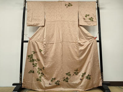 平和屋着物●訪問着　蔦の葉花文　正絹　逸品　CABI9678ut