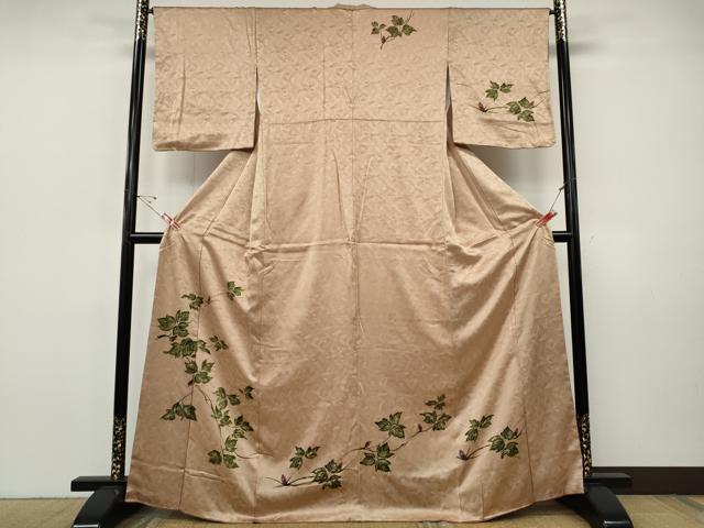 平和屋着物●訪問着　蔦の葉花文　正絹　逸品　CABI9678ut