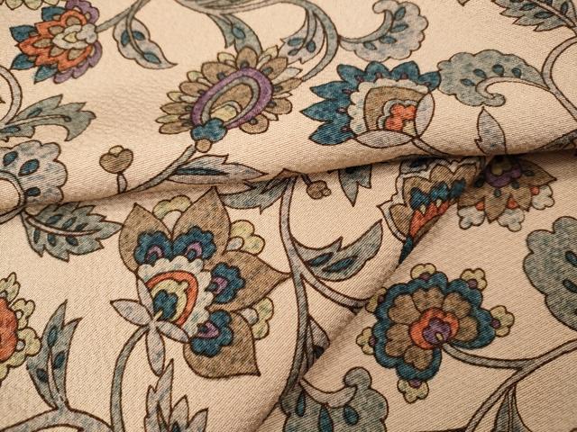 平和屋着物●上質な小紋　更紗花唐草文　正絹　逸品　CABI9679ut