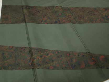平和屋着物●訪問着　本場染大島紬　更紗花文　正絹　逸品　CABI9685ut