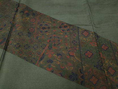 平和屋着物●訪問着　本場染大島紬　更紗花文　正絹　逸品　CABI9685ut