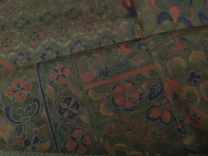 平和屋着物●訪問着　本場染大島紬　更紗花文　正絹　逸品　CABI9685ut