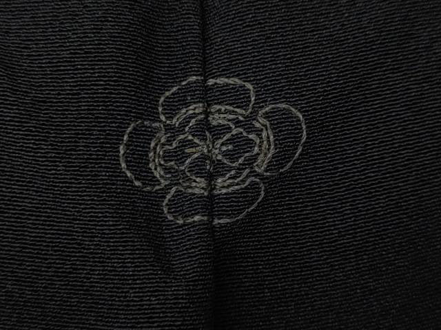 平和屋着物●訪問着　駒刺繍　草花文　黒地　金彩　正絹　逸品　CABI9687ut