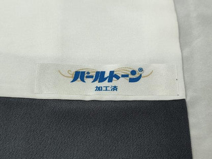 平和屋着物●訪問着　駒刺繍　草花文　黒地　金彩　正絹　逸品　CABI9687ut