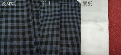 平和屋着物●本場大島紬　格子柄　正絹　逸品　CABI9690ut