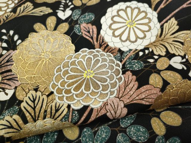 平和屋着物●豪華黒留袖　鳳凰籬草花文　金彩　正絹　逸品　CABI9692ut