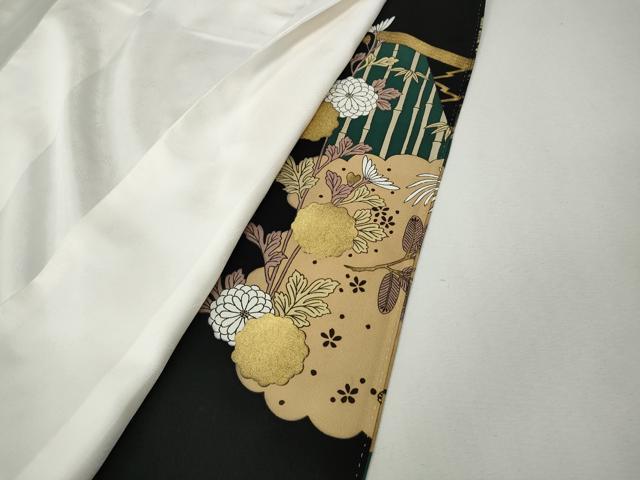 平和屋着物●豪華黒留袖　鳳凰籬草花文　金彩　正絹　逸品　CABI9692ut