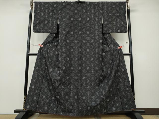 平和屋着物●本場大島紬　9マルキ　麻の葉花文　正絹　逸品　CABI9693ut