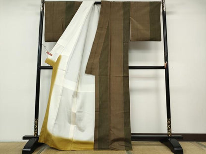 平和屋着物●上質な紬　間道　正絹　逸品　CABI9696ut