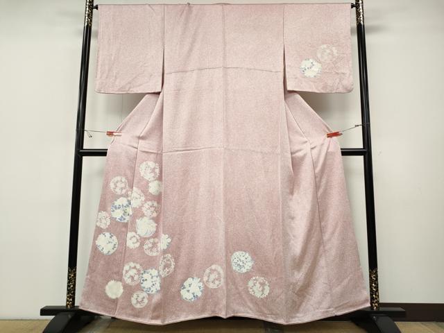 平和屋着物●訪問着　刺繍　草花丸文　正絹　逸品　CABI9698ut