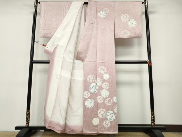 平和屋着物●訪問着　刺繍　草花丸文　正絹　逸品　CABI9698ut