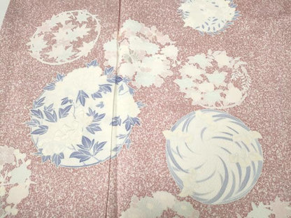 平和屋着物●訪問着　刺繍　草花丸文　正絹　逸品　CABI9698ut