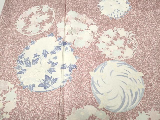 平和屋着物●訪問着　刺繍　草花丸文　正絹　逸品　CABI9698ut