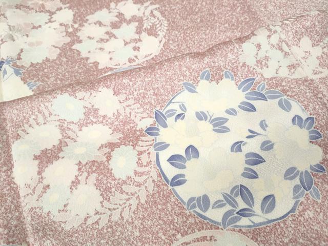 平和屋着物●訪問着　刺繍　草花丸文　正絹　逸品　CABI9698ut