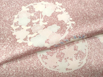 平和屋着物●訪問着　刺繍　草花丸文　正絹　逸品　CABI9698ut