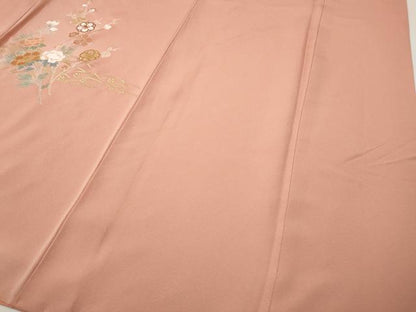 平和屋着物●訪問着　籬露芝花文　暈し染め　金彩　正絹　逸品　CABI9700ut