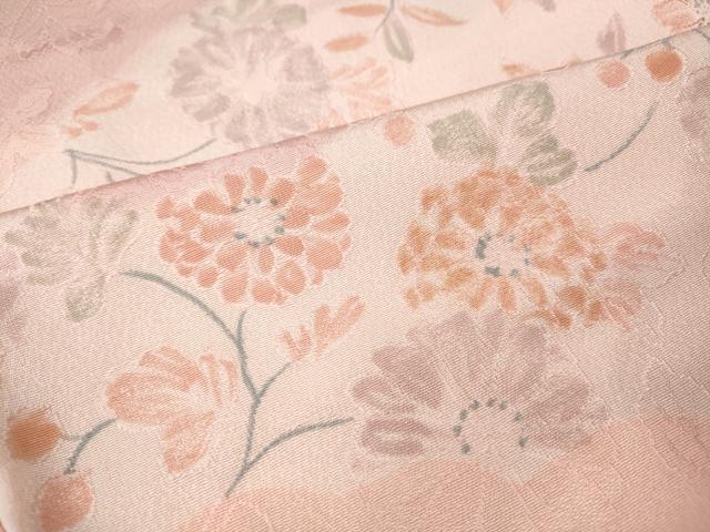 平和屋着物●上質な小紋　地紋起こし　雲重ね草花文　正絹　逸品　CABI9701ut