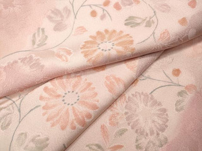 平和屋着物●上質な小紋　地紋起こし　雲重ね草花文　正絹　逸品　CABI9701ut