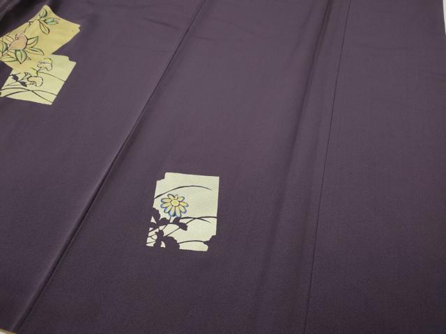 平和屋着物●訪問着　刺繍　破れ色紙飛鶴草花文　金銀彩　正絹　逸品　CABI9702ut