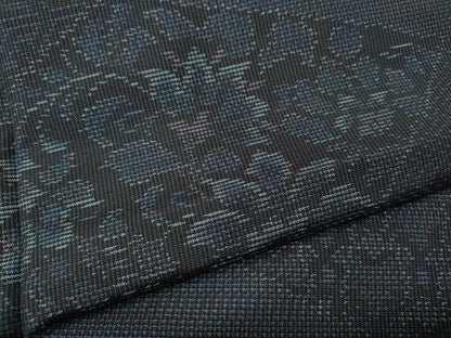 平和屋着物●本場大島紬　9マルキ　切嵌更紗花文　正絹　逸品　CABI9703ut