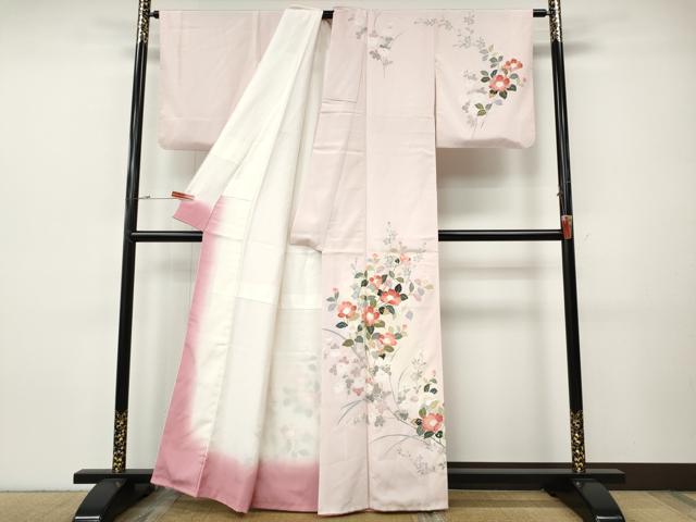 平和屋着物●訪問着　友禅　枝花文　暈し染め　正絹　逸品　CABI9707ut