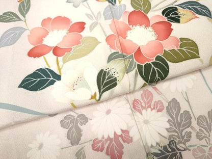 平和屋着物●訪問着　友禅　枝花文　暈し染め　正絹　逸品　CABI9707ut