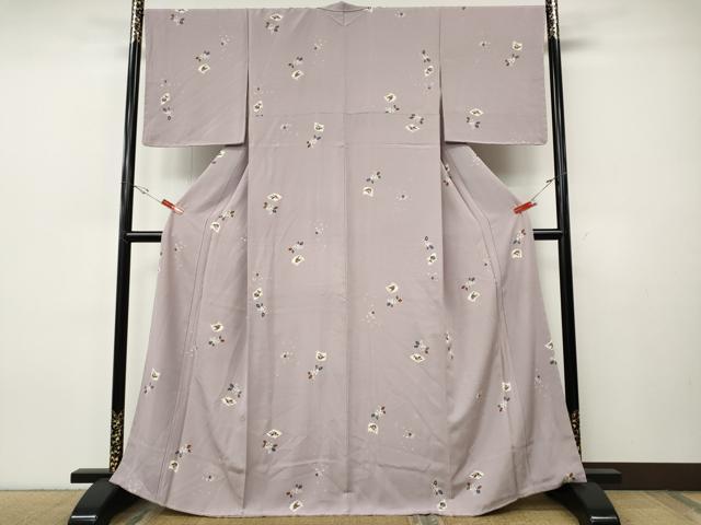 平和屋着物●上質な小紋　舞花文　正絹　逸品　未使用　CABI9710ut