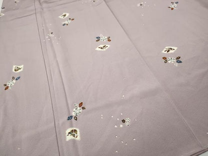 平和屋着物●上質な小紋　舞花文　正絹　逸品　未使用　CABI9710ut