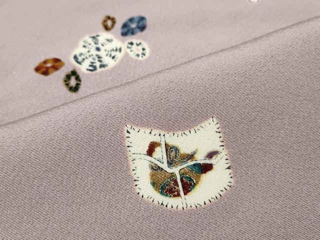 平和屋着物●上質な小紋　舞花文　正絹　逸品　未使用　CABI9710ut