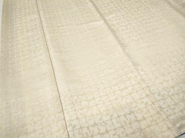 平和屋着物●上質な小紋　格子柄　金通し地　正絹　逸品　CABI9716ut